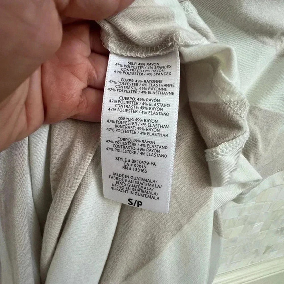 Anthropologie everleigh edgewise peplum tee beige white stripe small medium - Picture 7 of 10